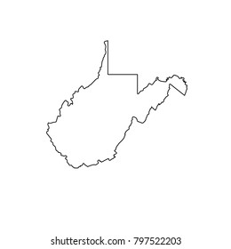 map of West Virginia. vector illustration.  Contour