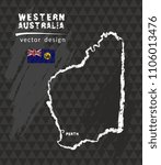 Map of Western Australia, Chalk sketch vector illustration