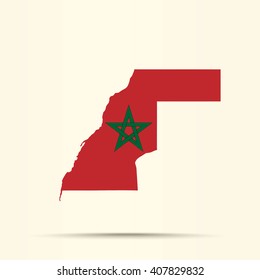 Map of Western Sahara in Western Sahara flag colors