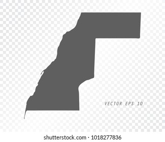 Map of Western Sahara , vector illustration on transparent background. Items are placed on separate layers and editable.