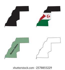 map of western Sahara vector illustration symbol design