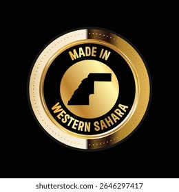 Karte von Westsahara. Vektorgrafik. Logo, Symbol und Symbol. Westsahara-Karte Goldrobbe. 