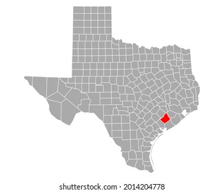 Mapa de Wharton en Texas sobre fondo blanco