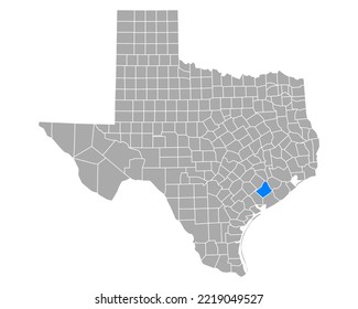 Mapa de Wharton en Texas en blanco