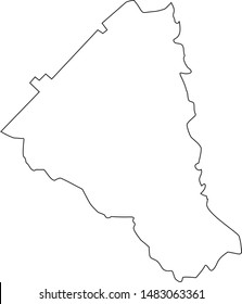 Map of Wheeler county in Georgia state in USA