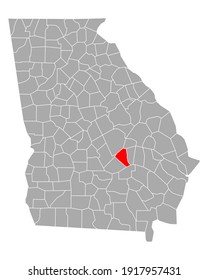 Map of Wheeler in Georgia on white