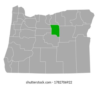 Map of Wheeler in Oregon on white