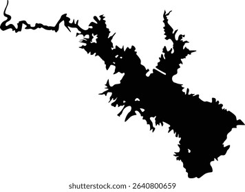 Map of Whiskeytown Lake California USA Silhouette Flat Design