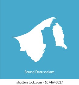 Map White Blue background  of brunei Darussalam vector illustration eps10.