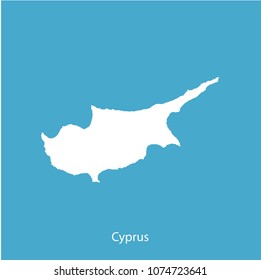 Map White Blue background  of cyprus vector illustration eps10.
