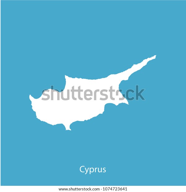 Map White Blue background  of cyprus vector\
illustration eps10.