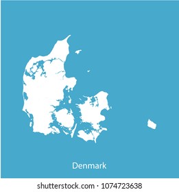 Map White Blue background  of denmark vector illustration eps10.