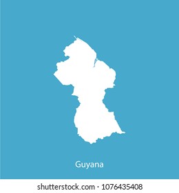 map White Blue background of Guyana vector illustration eps.10