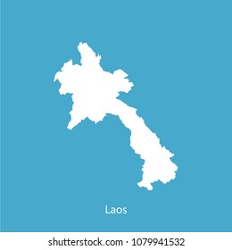 map white Blue background of laos vector illustration eps.10
