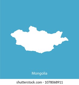 map white Blue background of mongolia vector illustration eps.10