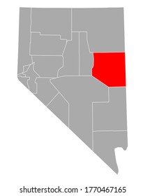 Map of White Pine in Nevada on white