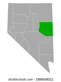 Mapa de Pino Blanco en Nevada en blanco
