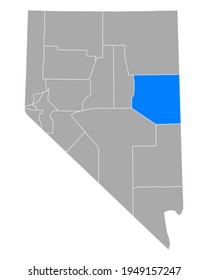 Map of White Pine in Nevada on white