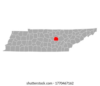 Map of White in Tennessee on white