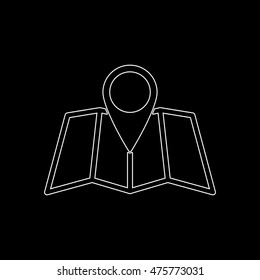 map  - white vector icon
