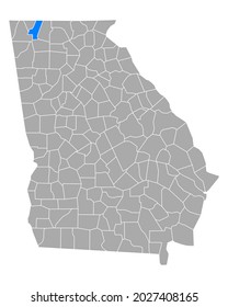 Mapa de Whitfield en Georgia en blanco