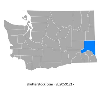 Mapa de Whitman en Washington en blanco