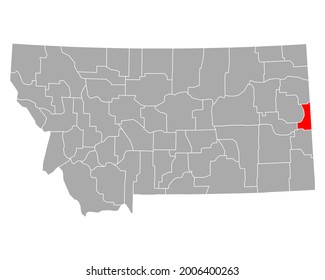 Map of Wibaux in Montana on white