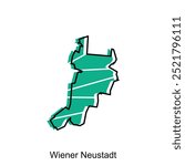 map of Wiener Neustadt City modern with outline, High detailed illustration vector Design Template