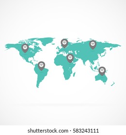 map with wifi signal pointers