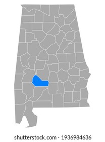 Map of Wilcox in Alabama on white