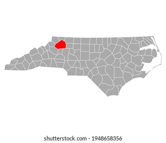 Map of Wilkes in North Carolina on white