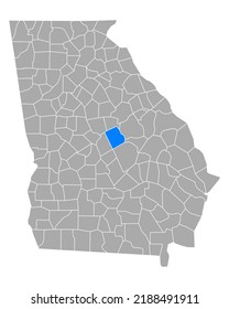 Map of Wilkinson in Georgia on white