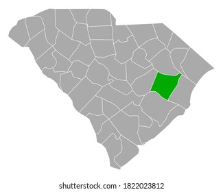 Map of Williamsburg in South Carolina on white