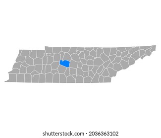 Map of Williamson in Tennessee on white