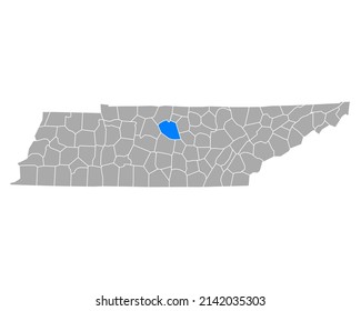 Mapa de Wilson en Tennessee en blanco