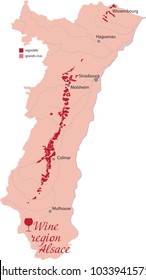 Map Wine Alsace