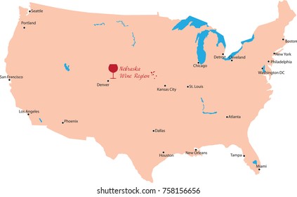 map wine in Nebraska
