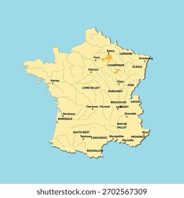 Karte Weinregion Champagner