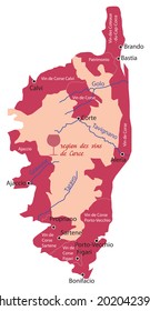 map wine region of Corsica