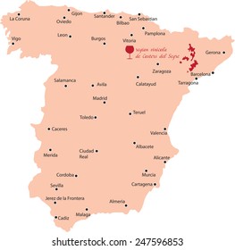 Map Wine Region Of Costers Del Segre In Spain