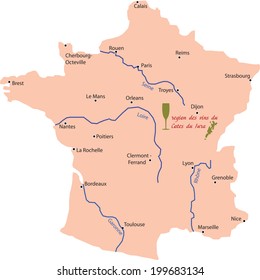 Map Wine Region Of Jura In France