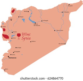 map wine in syria