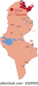 map wine in tunisia