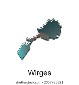 Map of Wirges design template, vector illustration of Map Germany on white background