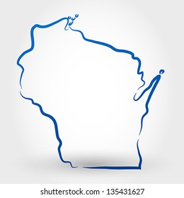 map of wisconsin. map concept