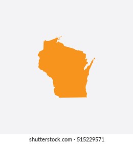 Map of Wisconsin Vector Illustration