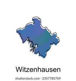 Map of Witzenhausen design template, vector illustration of Map Germany on white background
