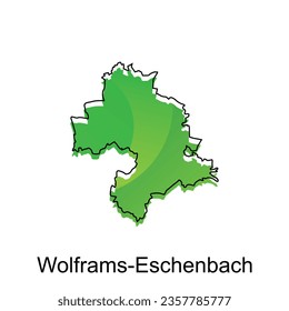 Map of Wolframs Eschenbach design template, vector illustration of Map Germany on white background
