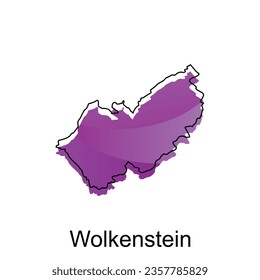 Map of Wolkenstein design template, vector illustration of Map Germany on white background