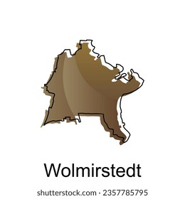 Mapa de la plantilla de diseño de Wolmirstedt, ilustración vectorial de Map Alemania sobre fondo blanco